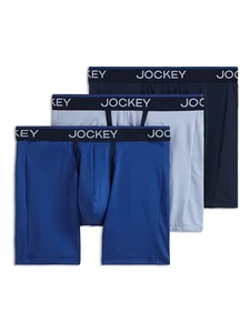 Jockey Essentials Men's Zero Chafe Pouch Boxer Brief 6" Inseam 3 Pack Size 2XL - Picture 1 of 5