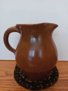 Vintage  Pottery Bybee KY Large Pitcher Hand Made Kentucky Autumn Brown - Picture 1 of 7