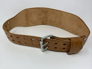 Altus Weightlifting Belt Men's Small 24-28 Tan Leather Metal Double Buckle - Picture 1 of 10