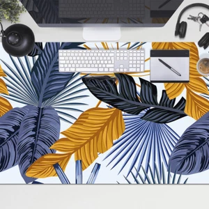 Large Computer Full Desk Top Mat Pad for Home School Keyboard 100x50 Palm leaves - Afbeelding 1 van 4