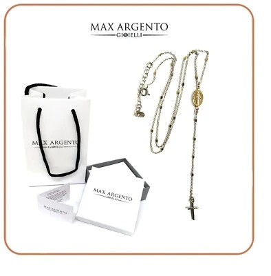 COLLANA ROSARIO,  ARGENTO 925,  RODIATO UOMO DONNA  - Immagine 1 di 4