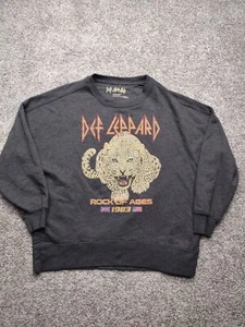 Def Leppard Gray Crewneck Sweatshirt Large Pull Over Rock of Ages 1983 UK USA - Picture 1 of 8