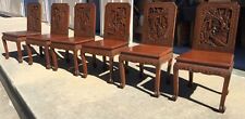 Antique Highly Carved Asian Dining Chairs set of 6