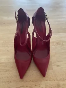 CESARE PACIOTTI RED LEATHER SNAKE HEELS SHOES EU38.5/UK5.5/US8.5 - Picture 1 of 7
