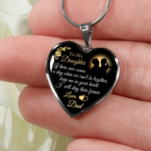 Dad To Daughter Gift Novelty Unique Luxury Heart Necklace from Father Daddy Papa - Picture 1 of 7