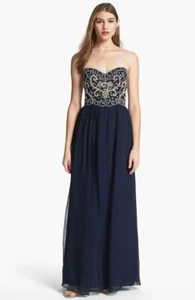Sean Collection Embellished Strapless Silk Gown- Size 6 (LK# 102A) - Picture 1 of 1