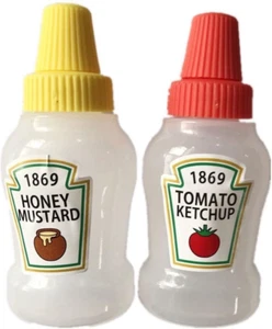 2Pcs Mini Ketchup Bottles Condiment Bottles Honey Mustard Squeeze Bottles Ref... - Picture 1 of 2