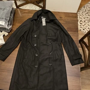 Mens Coat Long Cost Mens Size L Dress Fashion - Picture 1 of 4