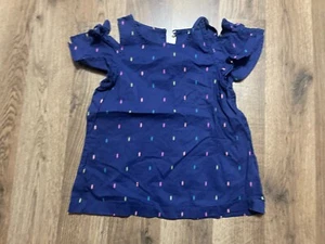 Carter's Shirt, Girls Size 5T, Blue Yellow Pink Purple, Cold Shoulder - Picture 1 of 10