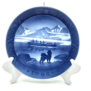 Piatto Natale Royal Copenhagen 1968 Kai Lange "L'ultimo Umiak" ottime condizioni - Foto 1 di 5
