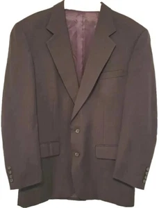 St Johns 42L Suit Jacket Blazer Sport Coat Gray Purple Pinstripes 100% Wool  - Picture 1 of 12