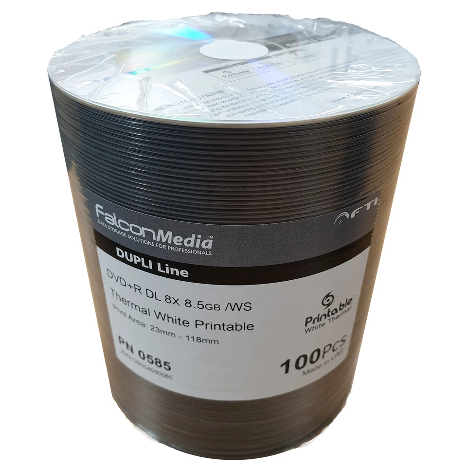 300 x Falcon Dupli DVD+R DL 8x 8.5GB White Thermal Rimage Compatible - Image 1 of 1