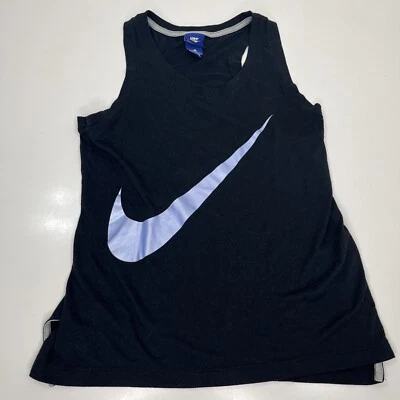Camiseta sin mangas Nike Racer Back vintage negra Nike púrpura Swoosh talla pequeña para mujer Foto 1 de 4