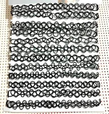 12 Collana Choker Nera Elastica Donna Ragazze Chocker UK  - Immagine 1 di 4