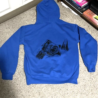 Bear Lake Utah Unisex Sudadera con Capucha Azul Con Gráficos de Oso en la Espalda Talla Pequeña Foto 1 de 4