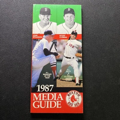 1987 Boston Red Sox Media Guide Roger Clemens Fenway Park - Image 1 of 2