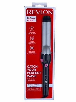 REVLON Perfect Heat 1.5" Ceramic Curling Iron Waves Loose Curls Auto Shut-off VG - Image 1 of 4