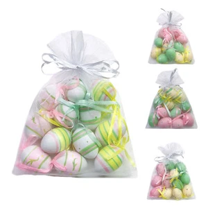 Easter Artificial Eggs Decorations For Home Colorful Easter Eggs Hanging Craft - Picture 1 of 15