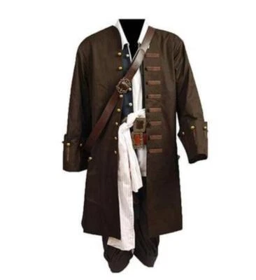 Piratas del Caribe Jack Sparrow Disfraz Disfraz Halloween Conjunto Abrigo Foto 1 de 4