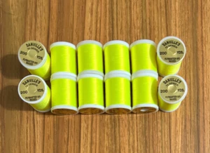 12 Spools Danville 6/0 Fluorescent Yellow Fly Tying Thread - Picture 1 of 1