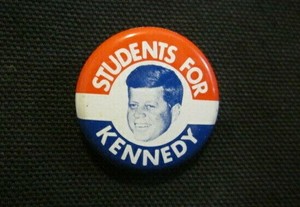 1972 "STUDENTS FOR KENNEDY" PRESIDENTIAL CAMPAIGN BUTTON PIN BACK