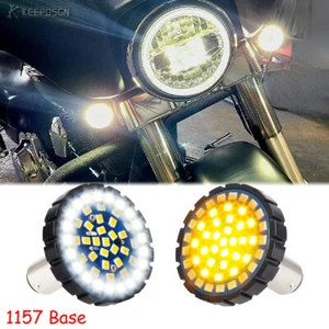 Par de luces de giro delanteras LED 1157 DRL para Harley Touring Road Electra Glide - Imagen 1 de 8