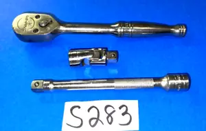 SNAP ON TOOLS 3 PIECE 3/8 DRIVE RATCHET, EXTENSION & UNIVERSAL SWIVEL JOINT - Bild 1 von 14