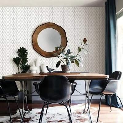 Papel Pintado Brewster Bisonte Taupe Espiga Chevron Moderno Granja Gris Abedul Foto 1 de 4