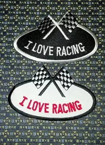 I LOVE RACING Aufnäher zum Aufbügeln oder Aufnähen - Bild 1 von 4