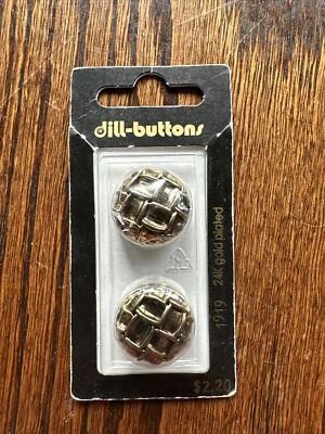 Dill Buttons #1919 24 K Gold Plated 20 MM 3/4 In - Image 1 of 3