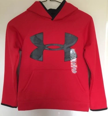 UNDER ARMOUR “Storm 1” Boy’s Red/Black Hoodie~~Size S Foto 1 de 4