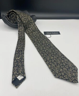 Oscar De La Renta Men's 100% Silk Tie ~ Black ~ Floral ~ Vintage! - Image 1 of 4