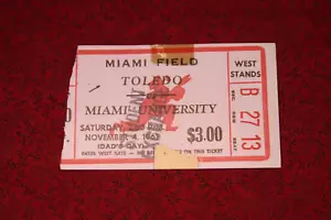 1961 Toledo vs Miami University biglietto calcio stub - Foto 1 di 2