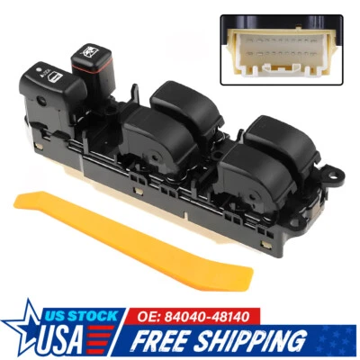 Interruptor de control de ventana eléctrica del conductor para Lexus RX330 RX350 GX470 RX400H 2004-2009 Foto 1 de 4