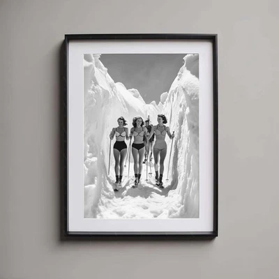 Vintage Ski Poster | Retro Skiing Wall Art Print Winter Mountain Decor - Image 1 of 4