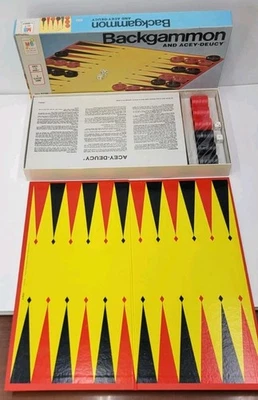 Vintage Milton Bradley Backgammon Acey-Deucy Board Game 1973 Complete Open Box - Image 1 of 4