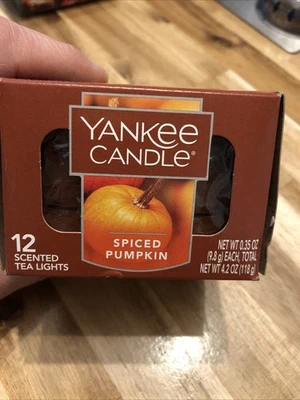 VELA YANKEE ABÓBORA TEMPERADA 12 VELAS DE CHÁ PERFUMADAS T/L CAIXA #14122 Não Usado - Imagem 1 de 4