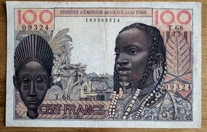 MAGNIFIQUE BILLET DE 100 FRANC DU TOGO DU 20-5-1957. (BILL 202) ETAT RECHERCHÉ - Imagen 1 de 6
