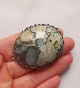 Spilla vittoriana in argento sterling agata R25M - Foto 1 di 2