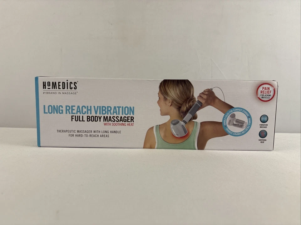 Homedics Long Reach Full Body Massager HHP-225HJ Rapid Heat 2 Speed Fold Handle