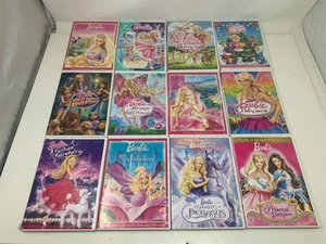 Lot (12) Barbie DVD Christmas Pony Fairytopia Fairy Rapunzel Dancing Thumbelina - Picture 1 of 4