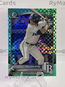 /125 Emilien Pitre 2025 Bowman #BCP-83 Chrome Base 1st Aqua Xfractor Rays - Picture 1 of 2