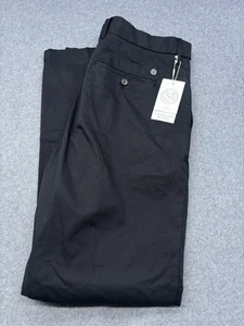 M&S Heritage Pantalone Chino Uomo W36 L33 Regular Fit Zip Fly Elasticizzato Nero Nuovo con etichette - Foto 1 di 19