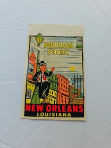 Vintage New Orleans Bourbon Street LA Louisiana Aufkleber Sticker New Old Stock selten - Bild 1 von 4