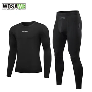 WOSAWE Quick-Dry Men's Base Layer Set High-Stretch Cool-Feel Undershirt & Tights - Picture 1 of 18