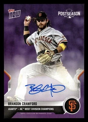 2021 Topps Now Postseason San Francisco Giants AUTOGRAPH Brandon Crawford - Image 1 of 2