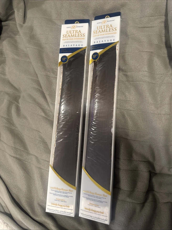 Bt 96 Ultra Seamless Clip And Human Hair Extensions Baylage Dark Brown 18In 5Pc - Image 1 of 4