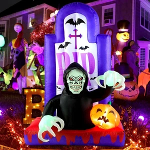 Aufblasbare Halloween Garten Deko, Outdoor Blow Up Hof Sensenmann Kürbis... - Bild 1 von 7
