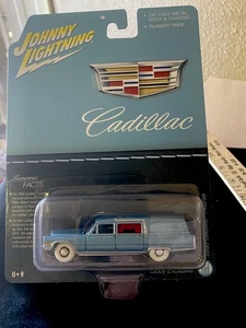Johnny Lightning 1966 Cadillac Hearse Hobby Exclusive White Lightning Blue 1:64 - Picture 1 of 3