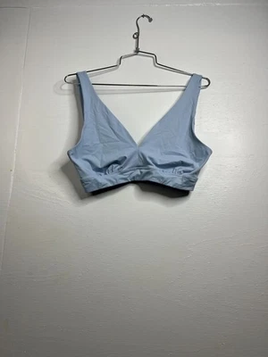 Old Navy V-Neck No Show Bralette Women’s SZ L Large Bra Sports Comfort Blue Yoga - Imagem 1 de 4